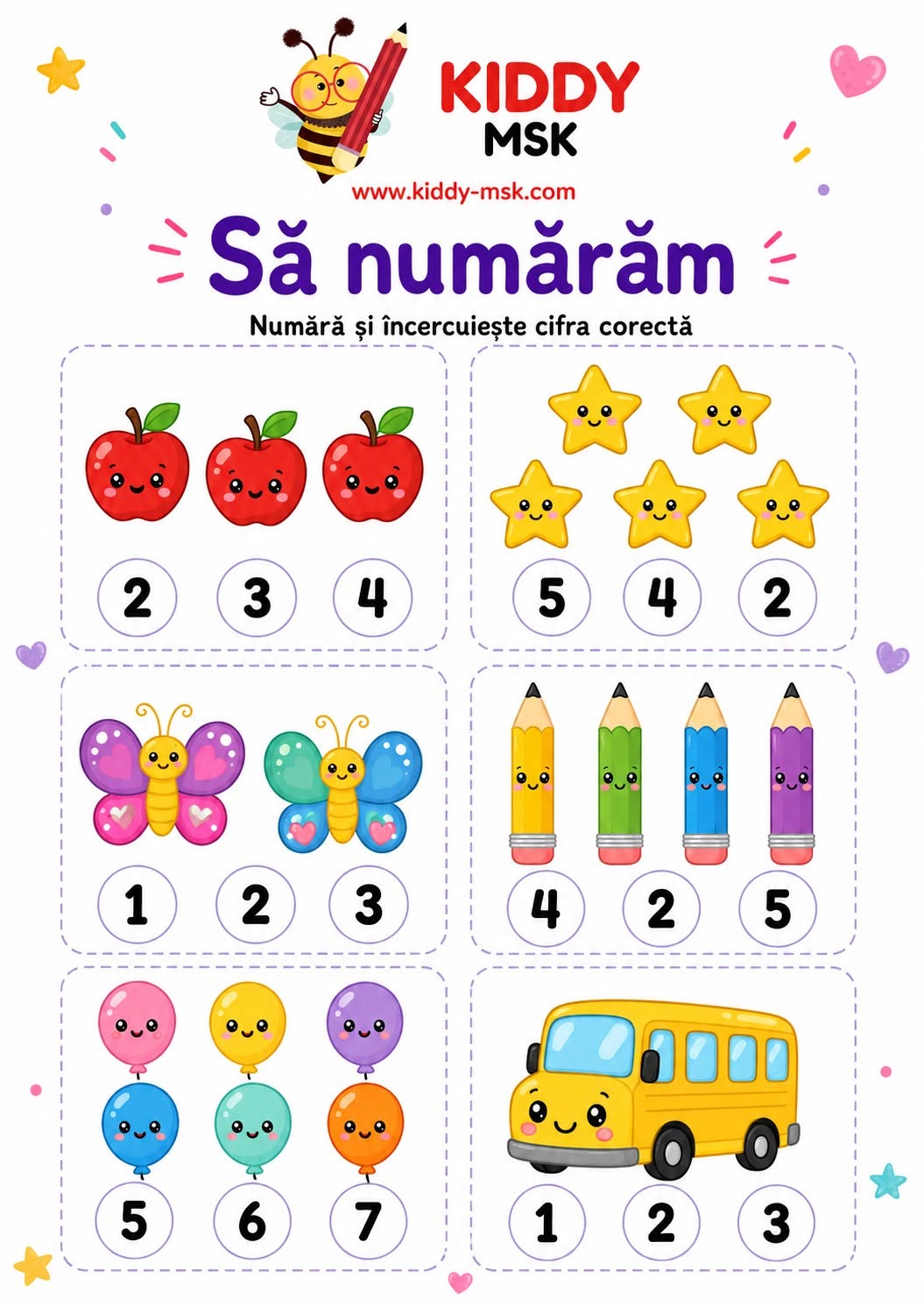 Să numărăm — Numără și încercuiește — prima pagină